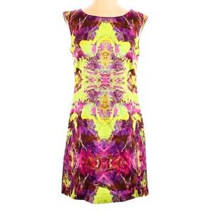 Suzi Chin women’s dress sz 4 pink purple party sheath fitted colorful